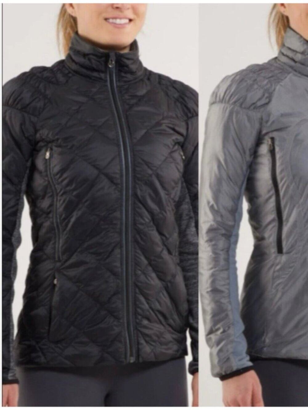 Lululemon Turn Around 4 Down Reversible Black Grey Houndstooth Run Size 10